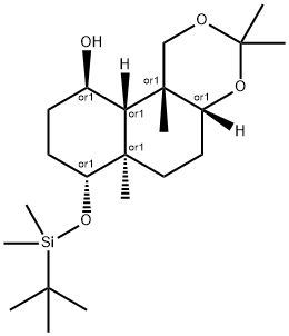 1H-NAPHTHO[2,1-D][1,3]DIOXIN-10-OL, 7-[[(1,1-DIMETHYLETHYL)DIMETHYLSILYL]OXY]DECAHYDRO-3,3,6A,10B-TETRAMETHYL-, (4AR,6AR,7R,10R,10AS,10BR)-REL- (9CI) 结构式