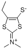 2-(N,N-DIMETHYLIMINIUM)-4-ETHYL-5-MERCAPTO-1,3-DITHIOL, INNER SALT 结构式