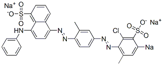 5-[[4-[(2-Chloro-6-methyl-4-sodiosulfophenyl)azo]-2-methylphenyl]azo]-8-(phenylamino)naphthalene-1-sulfonic acid sodium salt 结构式