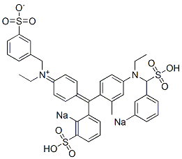 N-Ethyl-N-[4-[[4-[N-ethyl-N-(3-sodiosulfobenzyl)amino]-2-methylphenyl](2-sodiosulfophenyl)methylene]-2,5-cyclohexadien-1-ylidene]-3-sulfonatobenzenemethanaminium 结构式