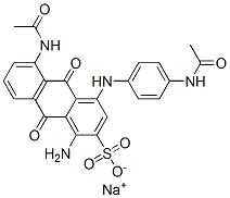 5-(Acetylamino)-4-[[4-(acetylamino)phenyl]amino]-1-amino-9,10-dihydro-9,10-dioxoanthracene-2-sulfonic acid sodium salt 结构式