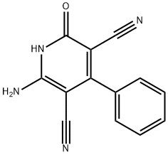 2-Amino-3,5-dicyano-6-hydroxy-4-phenylpyridine 结构式