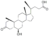 6Α-HYDROXY-3-OXO-5Β-CHOLAN-24-OIC ACID 结构式