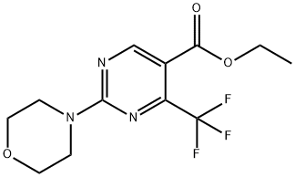 2-(4-吗啉基)-4-(三氟甲基)-5-嘧啶羧酸乙酯 结构式