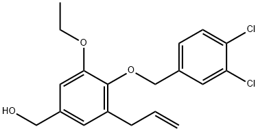 4-[(3,4-DICHLOROPHENYL)METHOXY]-3-ETHOXY-5-(2-PROPENYL)-BENZENEMETHANOL 结构式