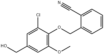 2-[2-chloro-4-(hydroxymethyl)-6-methoxyphenoxymethyl]benzonitrile 结构式