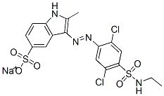 3-[[2,5-Dichloro-4-[(ethylamino)sulfonyl]phenyl]azo]-2-methyl-1H-indole-5-sulfonic acid sodium salt 结构式