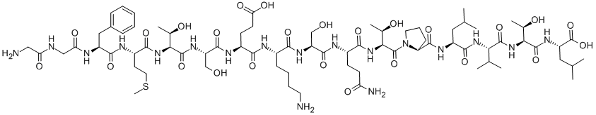 GLY-GLY-PHE-MET-THR-SER-GLU-LYS-SER-GLN-THR-PRO-LEU-VAL-THR-LEU 结构式