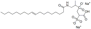 磺基丁二酸-4-[1-甲基-2-[(1-氧代-9-十八烯基)氨基]]乙酯二钠盐 结构式