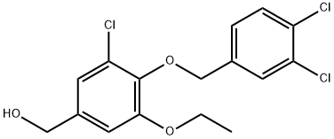 3-CHLORO-4-[(3,4-DICHLOROPHENYL)METHOXY]-5-ETHOXY-BENZENEMETHANOL 结构式