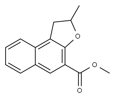 1,2-Dihydro-2-methylnaphtho[2,1-b]furan-4-carboxylic acid methyl ester 结构式