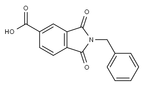 2-(苯甲基)-1,3-二氧代-2,3-二氢-1H-异吲哚-5-羧酸 结构式
