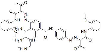p,p'-bis[[1-[(o-methoxyanilino)carbonyl]-2-oxopropyl]azo]benzanilide, tetrakis(aminomethyl) derivative 结构式