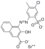 4-[(4-氯-5-甲基-2-磺基苯基)偶氮]-3-羟基-2-萘甲酸锶盐 结构式