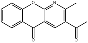 3-乙酰基-2-甲基-5H-[1]苯并吡喃并[2,3-B]吡啶-5-酮 结构式