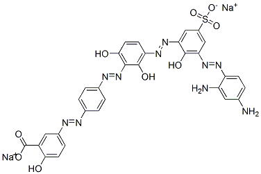 disodium 5-[[4-[[3-[[3-[(2,4-diaminophenyl)azo]-2-hydroxy-5-sulphonatophenyl]azo]-2,6-dihydroxyphenyl]azo]phenyl]azo]salicylate 结构式