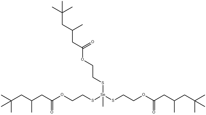 Tris(3,5,5-trimethylhexanoic acid)(methylstannylidyne)tris(thio-2,1-ethanediyl) ester 结构式