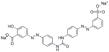 disodium 5-[[4-[[[[4-[(3-sulphonatophenyl)azo]phenyl]amino]carbonyl]amino]phenyl]azo]salicylate 结构式