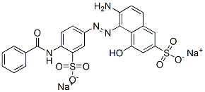 disodium 6-amino-5-[[4-(benzoylamino)-3-sulphonatophenyl]azo]-4-hydroxynaphthalene-2-sulphonate 结构式