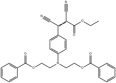 ethyl 3-[4-[bis[2-(benzoyloxy)ethyl]amino]phenyl]-2,3-dicyanoacrylate  结构式