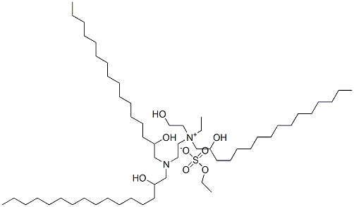 [2-[bis(2-hydroxyhexadecyl)amino]ethyl]ethyl(2-hydroxyethyl)(2-hydroxyhexadecyl)ammonium ethyl sulphate 结构式