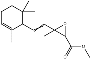 3-甲基-3-[2-(2,6,6-三甲基-2-环己烯-1-基)乙烯基]环氧乙烷甲酸甲酯 结构式