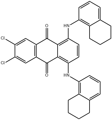 6,7-dichloro-1,4-bis[(5,6,7,8-tetrahydro-1-naphthyl)amino]anthraquinone 结构式