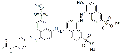 trisodium 5-[[4-[(4-acetamidophenyl)azo]-7-sulphonatonaphthyl]azo]-8-[(2-hydroxy-6-sulphonatonaphthyl)azo]naphthalene-2-sulphonate 结构式
