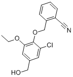 2-[[2-CHLORO-6-ETHOXY-4-(HYDROXYMETHYL)PHENOXY]METHYL]-BENZONITRILE 结构式