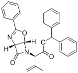 (2R)-3-甲基-2-[(1R,5S)-3-苯基-7-氧代-4-氧杂-2,6-二氮杂双环[3,2,0]庚-2-烯-6-基]-3-丁烯酸二苯甲酯 结构式