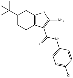 2-AMINO-6-TERT-BUTYL-N-(4-CHLOROPHENYL)-4,5,6,7-TETRAHYDRO-1-BENZOTHIOPHENE-3-CARBOXAMIDE 结构式