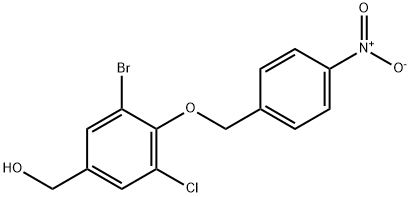 3-BROMO-5-CHLORO-4-[(4-NITROPHENYL)METHOXY]-BENZENEMETHANOL 结构式