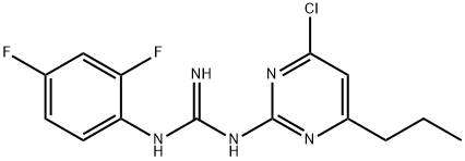 N-(4-CHLORO-6-PROPYLPYRIMIDIN-2-YL)-N'-(2,4-DIFLUOROPHENYL)GUANIDINE 结构式