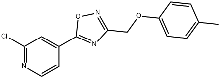 4-({[5-(2-Chloropyridin-4-yl)-1,2,4-oxadiazol-3-yl]methyl}oxy)toluene, 5-(2-Chloropyridin-4-yl)-3-[(4-methylphenoxy)methyl]-1,2,4-oxadiazole 结构式