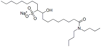 18-二丁基氨基-10-羟基-18-氧代-9-十八烷磺酸单钠盐 结构式