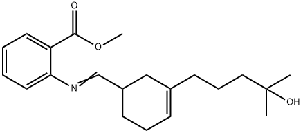 2-[[[3-(4-羟基-4-甲基戊基)-3-环己烯-1-基]亚甲基]氨基]苯甲酸甲酯 结构式