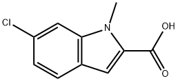 6-氯-1-甲基-1H-吲哚-2-羧酸 结构式