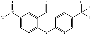 5-硝基-2-([5-(三氟甲基)吡啶-2-基]硫代)苯甲醛 结构式