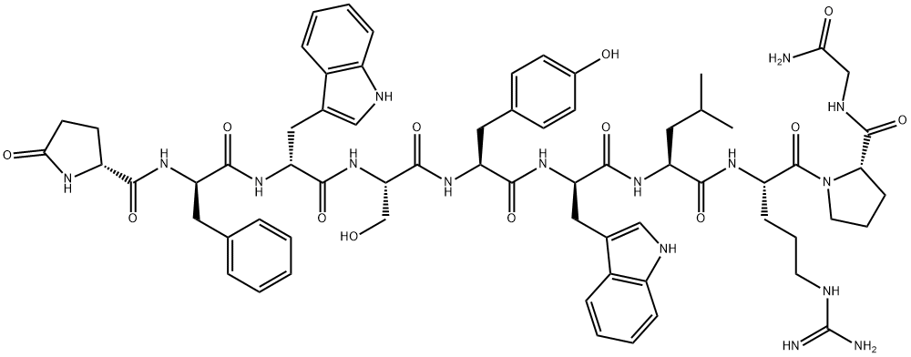 D-PYR-D-PHE-D-TRP-SER-TYR-D-TRP-LEU-ARG-PRO-GLY-NH2