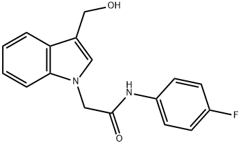 1H-INDOLE-1-ACETAMIDE, N-(4-FLUOROPHENYL)-3-(HYDROXYMETHYL)- 结构式