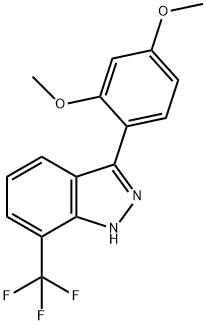 3-(2,4-dimethoxyphenyl)-7-(trifluoromethyl)-1H-indazole 结构式