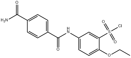2-乙氧基-5-(4-甲酰基苯甲酰胺)苯磺酰氯 结构式