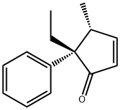 2-Cyclopenten-1-one,5-ethyl-4-methyl-5-phenyl-,(4R,5S)-(9CI) 结构式