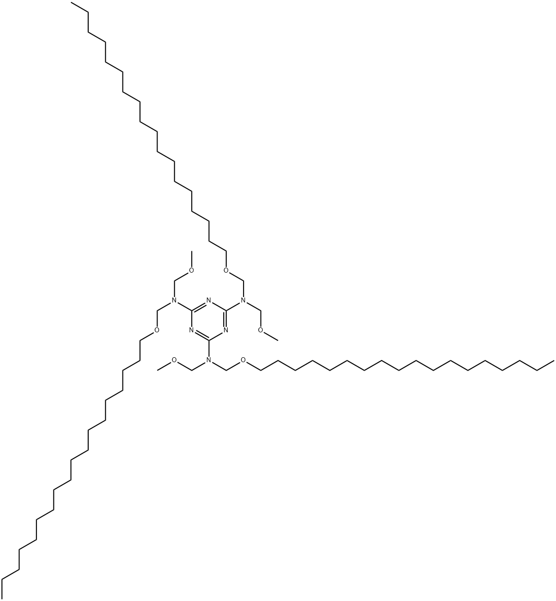 N,N',N''-tris(methoxymethyl)-N,N',N''-tris[(octadecyloxy)methyl]-1,3,5-triazine-2,4,6-triamine 结构式