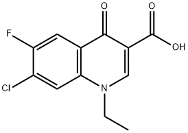 7-氯-1-乙基-6-氟-4-氧氢喹啉-3-羧酸 结构式