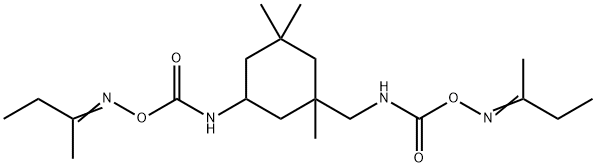 O-[[[[1,3,3-三甲基-5-[[[[(1-甲基丙烯基)氨基]氧基]羰基]氨基]环己基]甲基]氨基]羰基]-2-丁酮肟 结构式