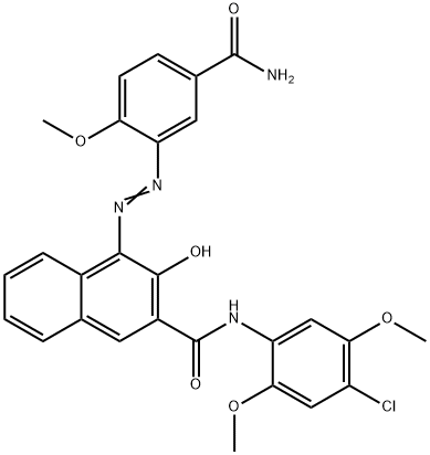4-[[5-(aminocarbonyl)-2-methoxyphenyl]azo]-N-(4-chloro-2,5-dimethoxyphenyl)-3-hydroxynaphthalene-2-carboxamide 结构式