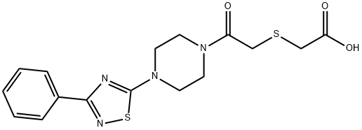 2-({2-OXO-2-[4-(3-PHENYL-1,2,4-THIADIAZOL-5-YL)PIPERAZINO]ETHYL}THIO)ACETIC ACID 结构式