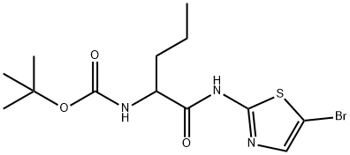 Carbamic  acid,  [1-[[(5-bromo-2-thiazolyl)amino]carbonyl]butyl]-,  1,1-dimethylethyl  ester  (9CI) 结构式