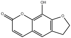2,3-二氢-9-羟基-7H-呋喃并[3,2-G][1]苯并吡喃-7-酮 结构式